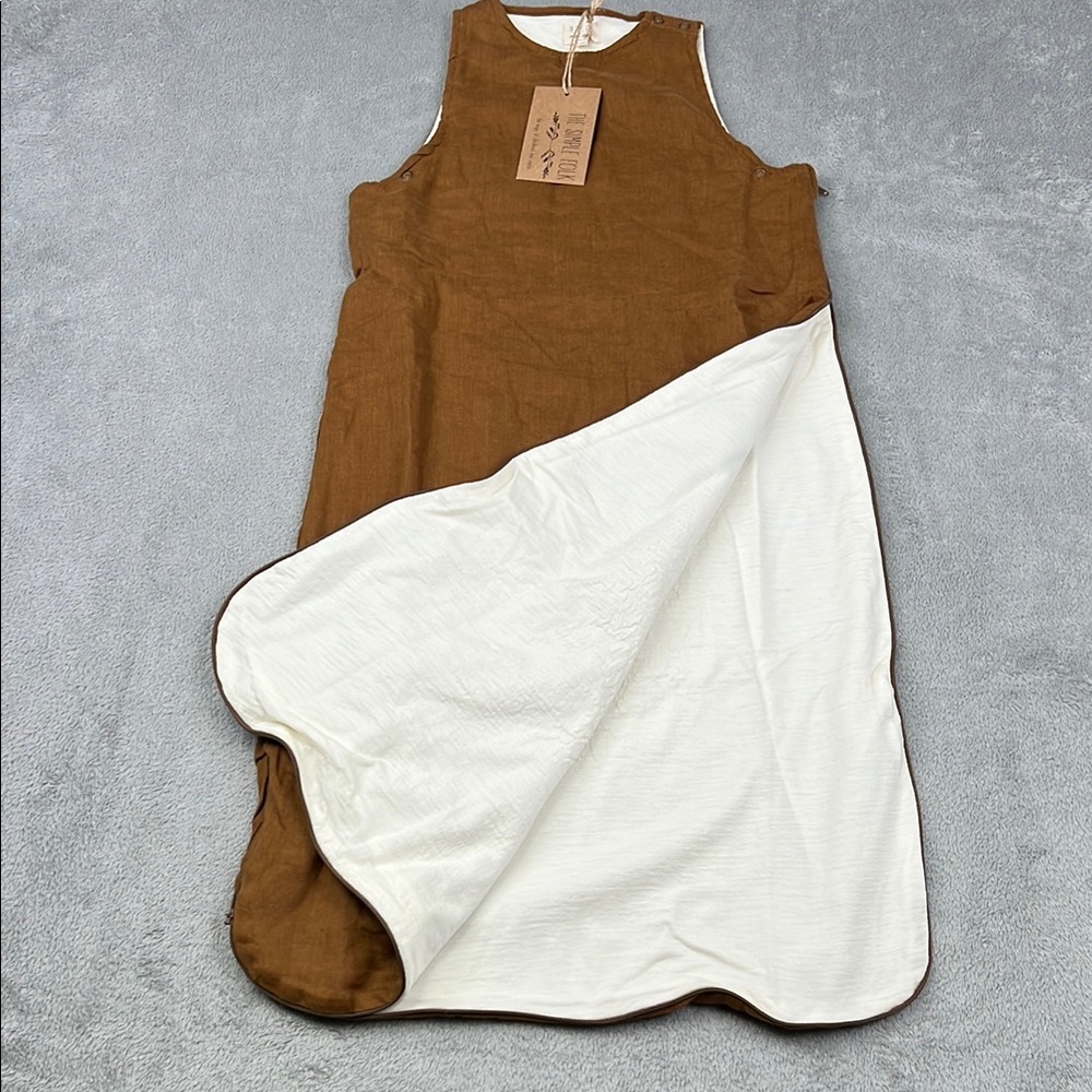 NEW The Simple Folk 9-24 MOS 100% Linen/100%‎ Merino Wool Brown Rust Sleep Sack